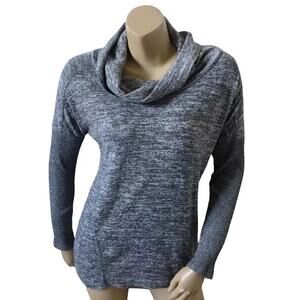 Harmony Balance Gray Marled Cowl Neck Long Sleeve Sweater Small
